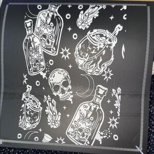 Black and White Skull and Potion Print